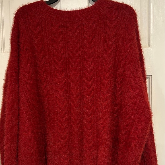Lucky Brand V-Neck Eyelash Sweater Winery Size XL NWT - Picture 6 of 7